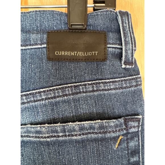 Current/Elliott Wide Leg Crop Jeans Raw Frayed Hem High Rise Size 30 - Picture 4 of 8